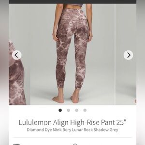 Lululemon Align High-Rise Pants 25”.

Size: 6